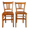 Pair of Luterma wooden bistro chairs 1950
