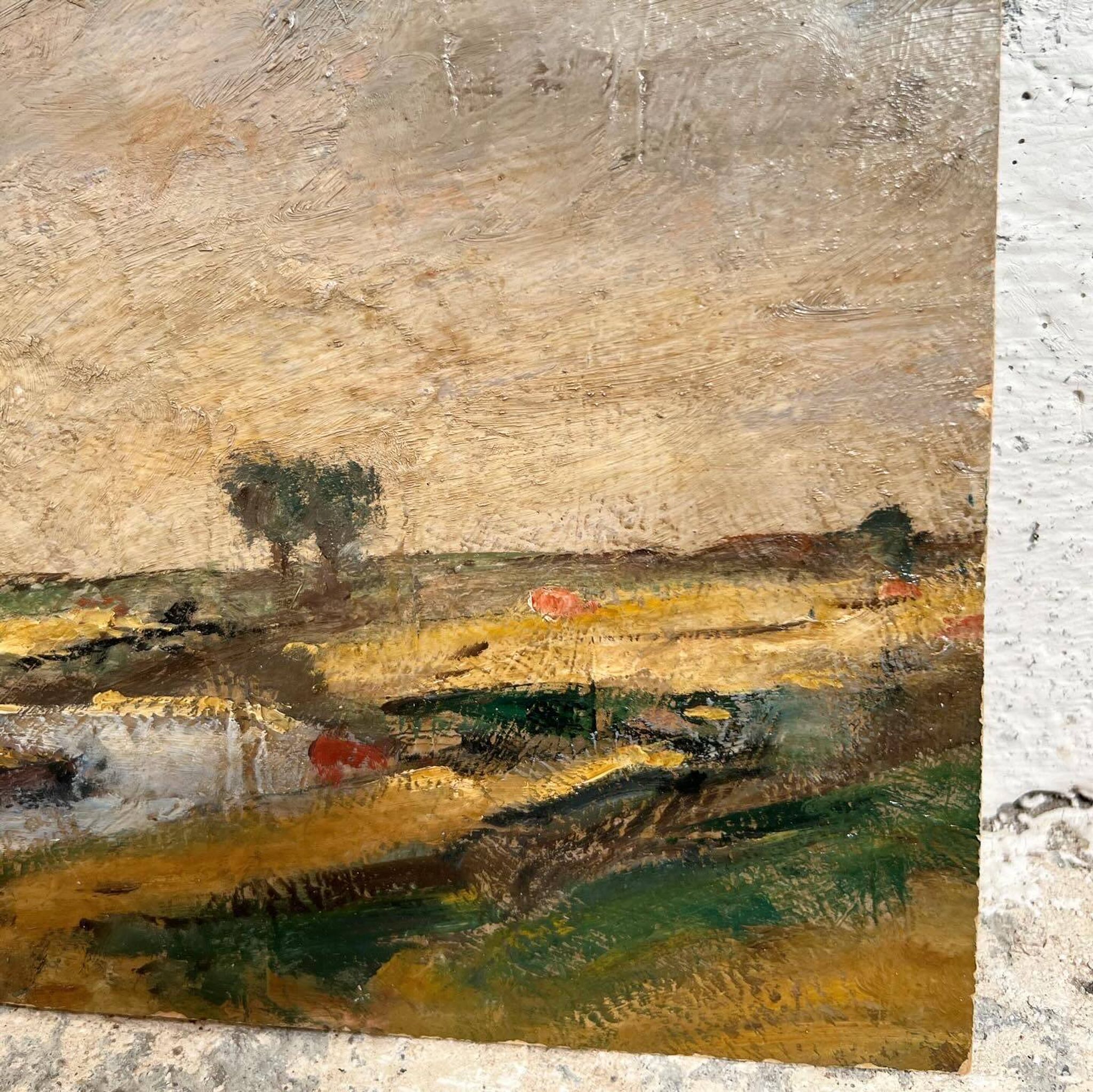 Peinture gabare sur rivière campagne française