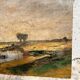 Barge painting on river French countryside