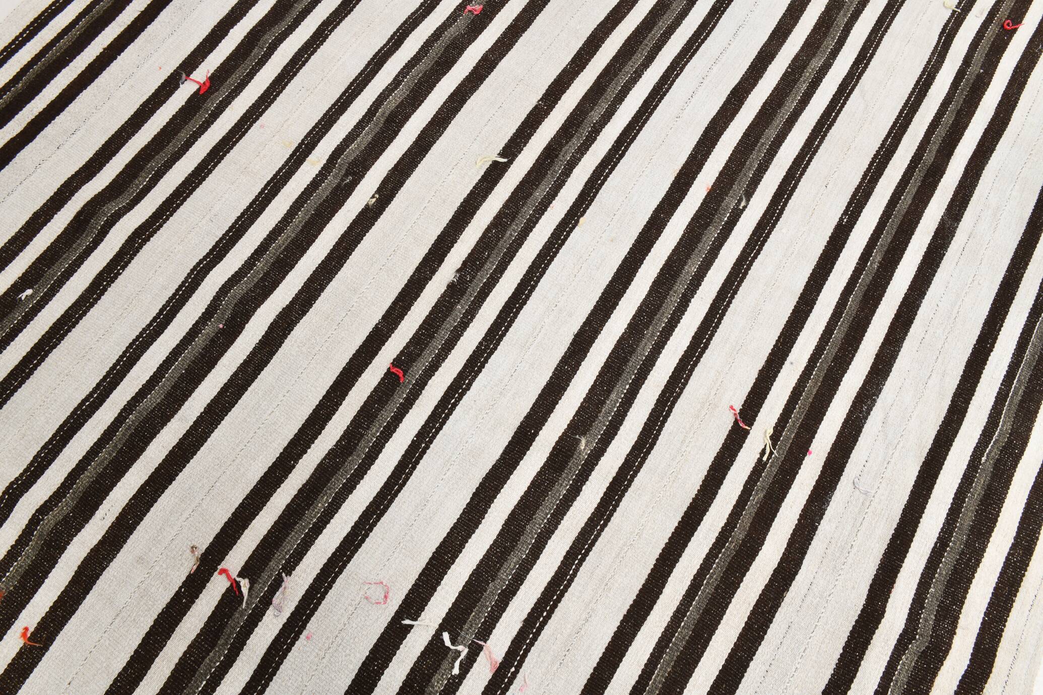 Contemporary Striped Vintage Kilim Rug, 206x304Cm