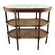 Table desserte de style Louis XVI en bois sculpté, marbre et cannage, XIXe Siècle
