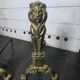 Pair of Empire neoclassical bronze andirons