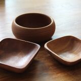 3 teak trays