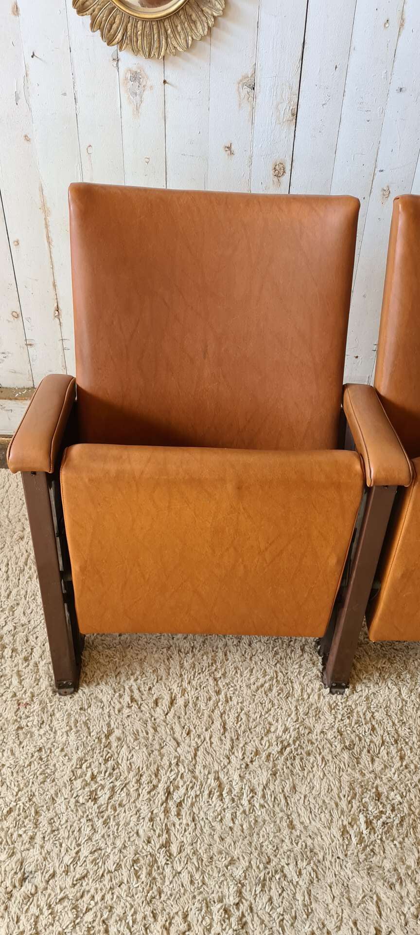 Pair of vintage cinema armchairs