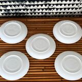 5 cups and saucers vichy 1950