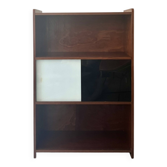 Grande bibliothèque bois mi- fermée par Rozaffy Éd.Meuble Oscar, design 50
