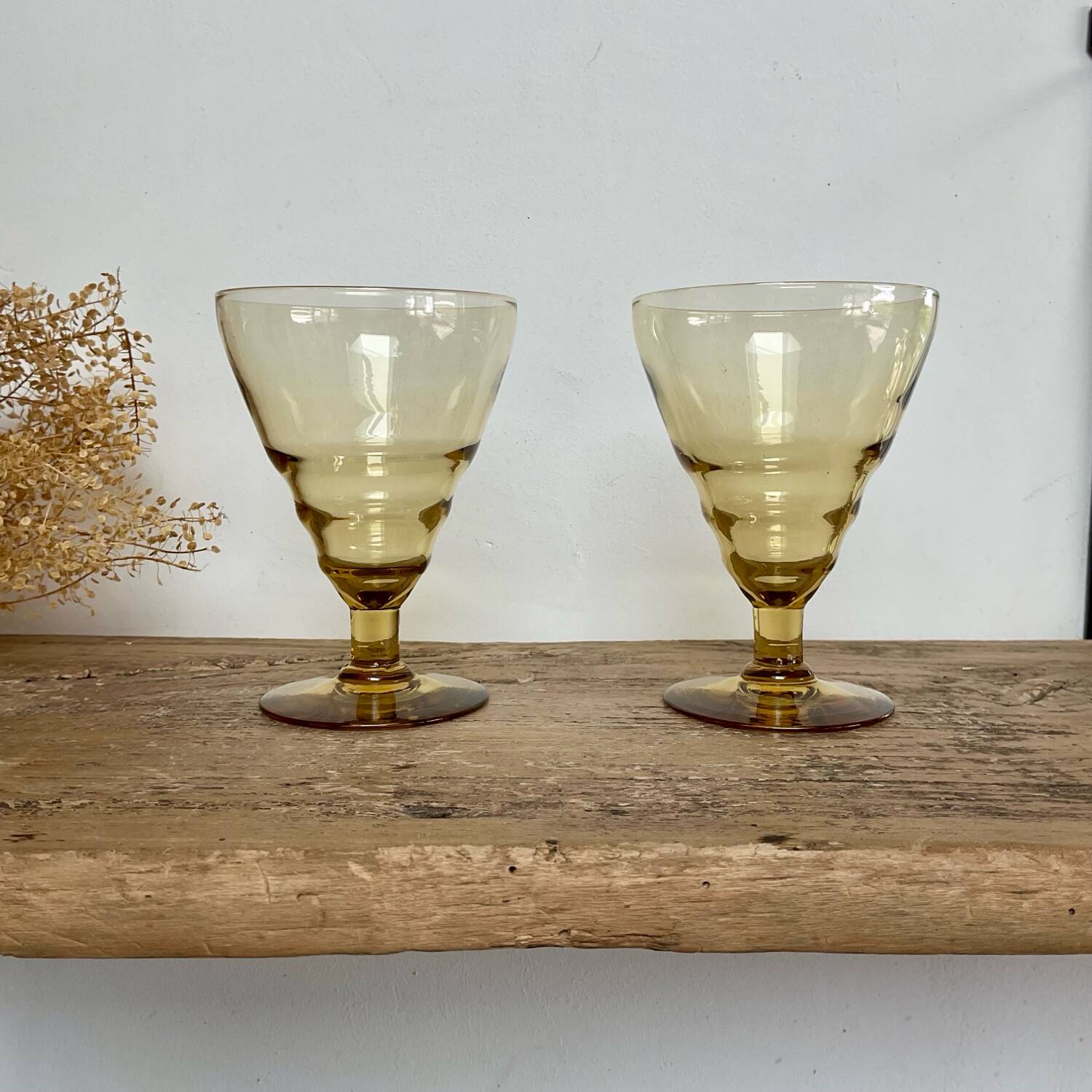 4 Art Deco wine glasses