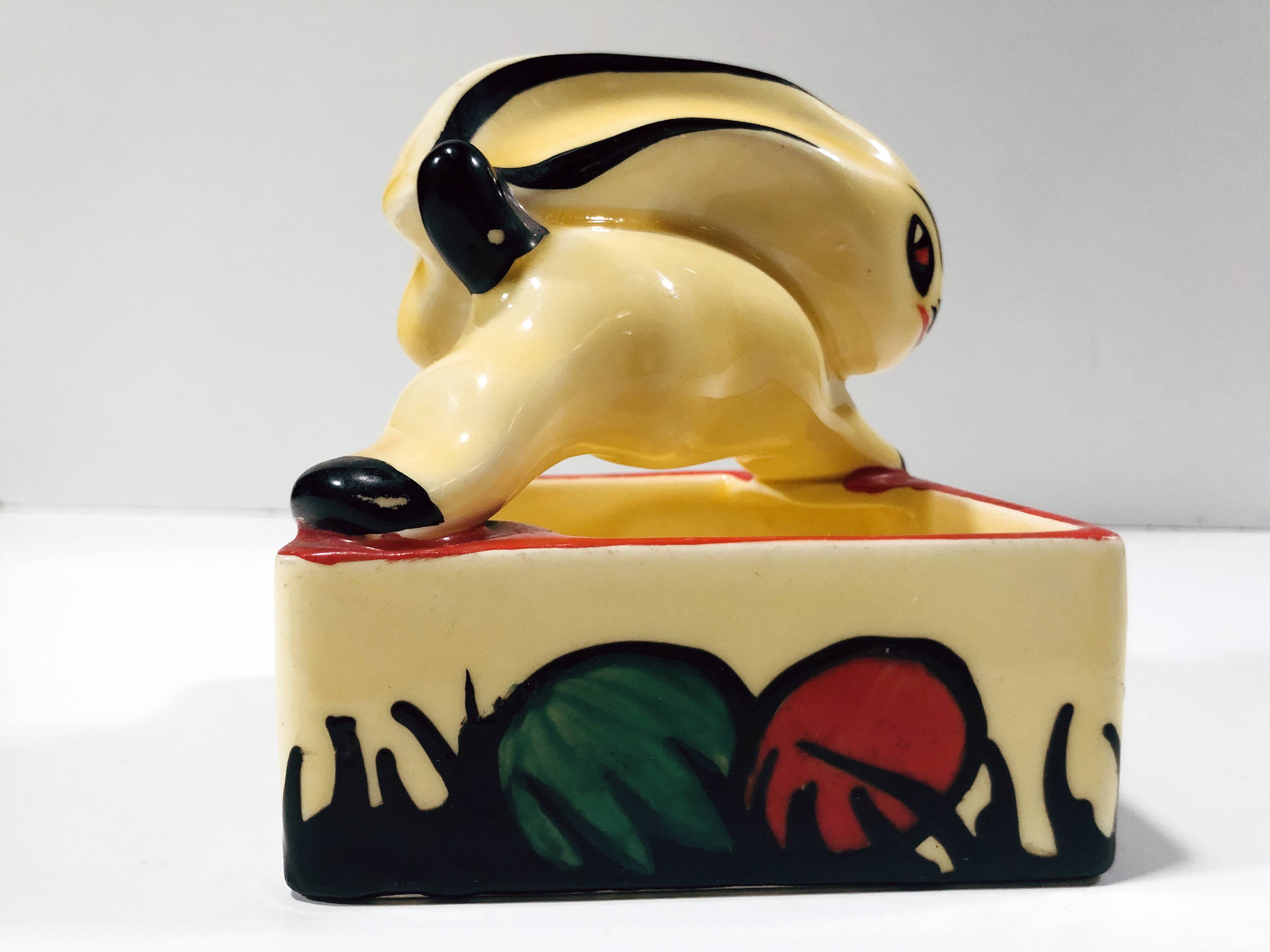 Rabbit Ashtray • Empty Pocket • Earthenware • Art Deco • Ditmar Urbach • 1930