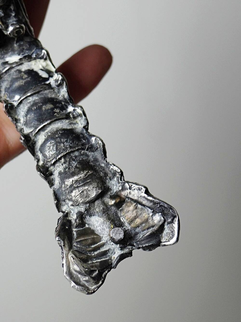 Crayfish/lobster handle, silver-plated metal, 1950s-1970s