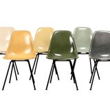 Charles & Ray Eames DSX multicolor set 6 Side Chairs for Herman Miller