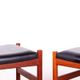 4 Tabourets Danois en teck et cuir noir modèle 40 par Hugo Farndsen 1960.