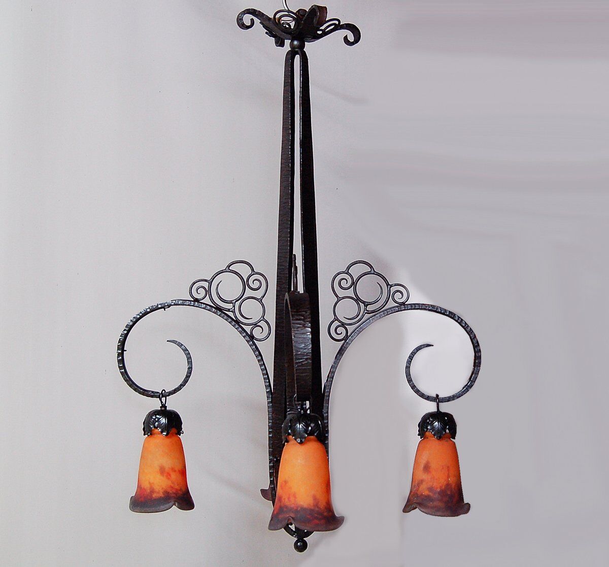 Art deco chandelier by nics frères et degué