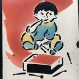 Old plate sheet metal enamelled rare prevention security cccp