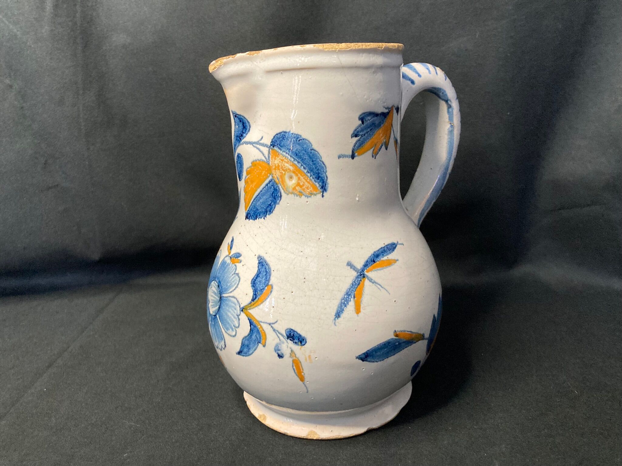 Antique earthenware pitcher from La Rochelle, 18th century