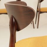 Scandinavian dining chairs set of 6 moutarde bouclé 