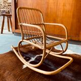 Rocking-chair en rotin enfant