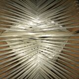 Wire and wood hanging lamp 1960, Scandinavian vintage