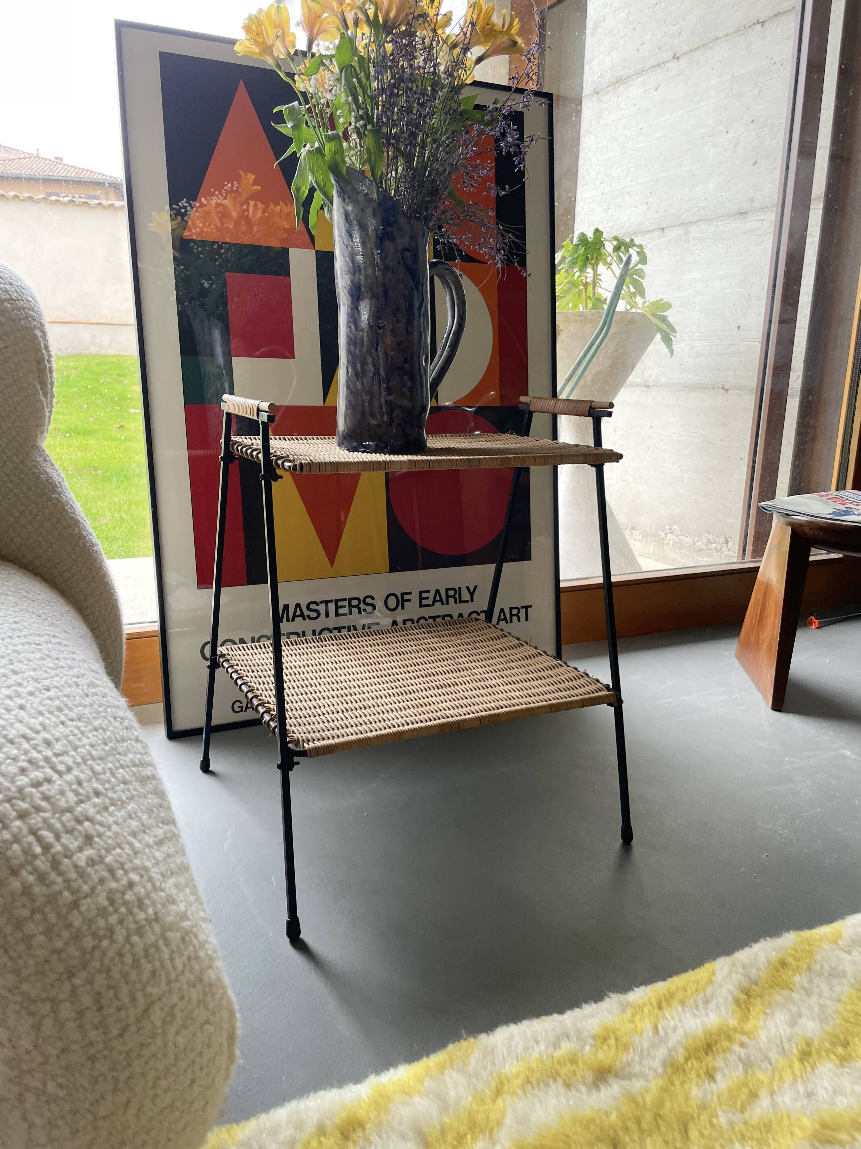 Raoul Guys metal wicker serving trolley