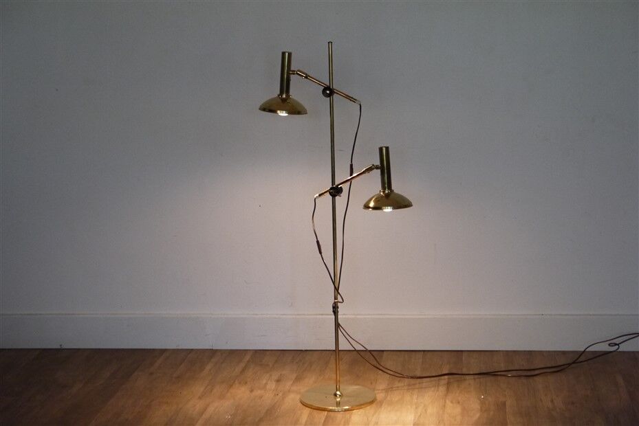 Danish design brass floor lamp, 1970