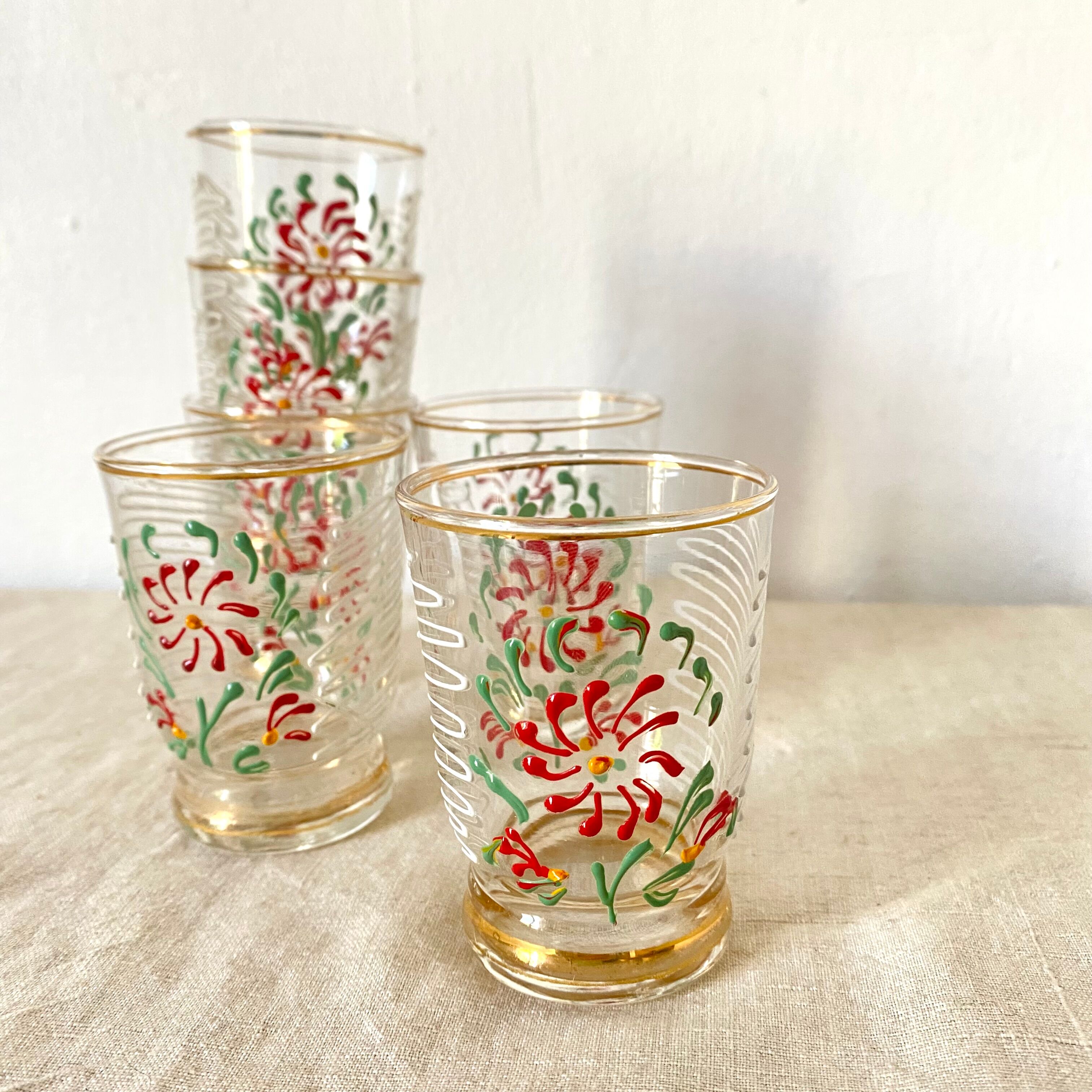 Antique floral glasses