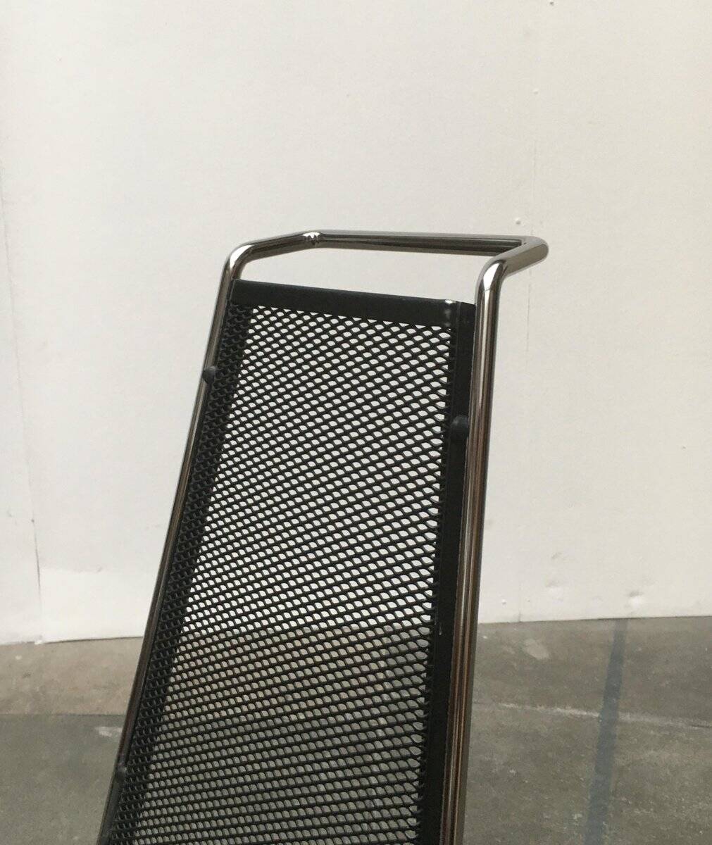 Postmodern vintage metal side chair by Rolf Rahmlow, 1980s