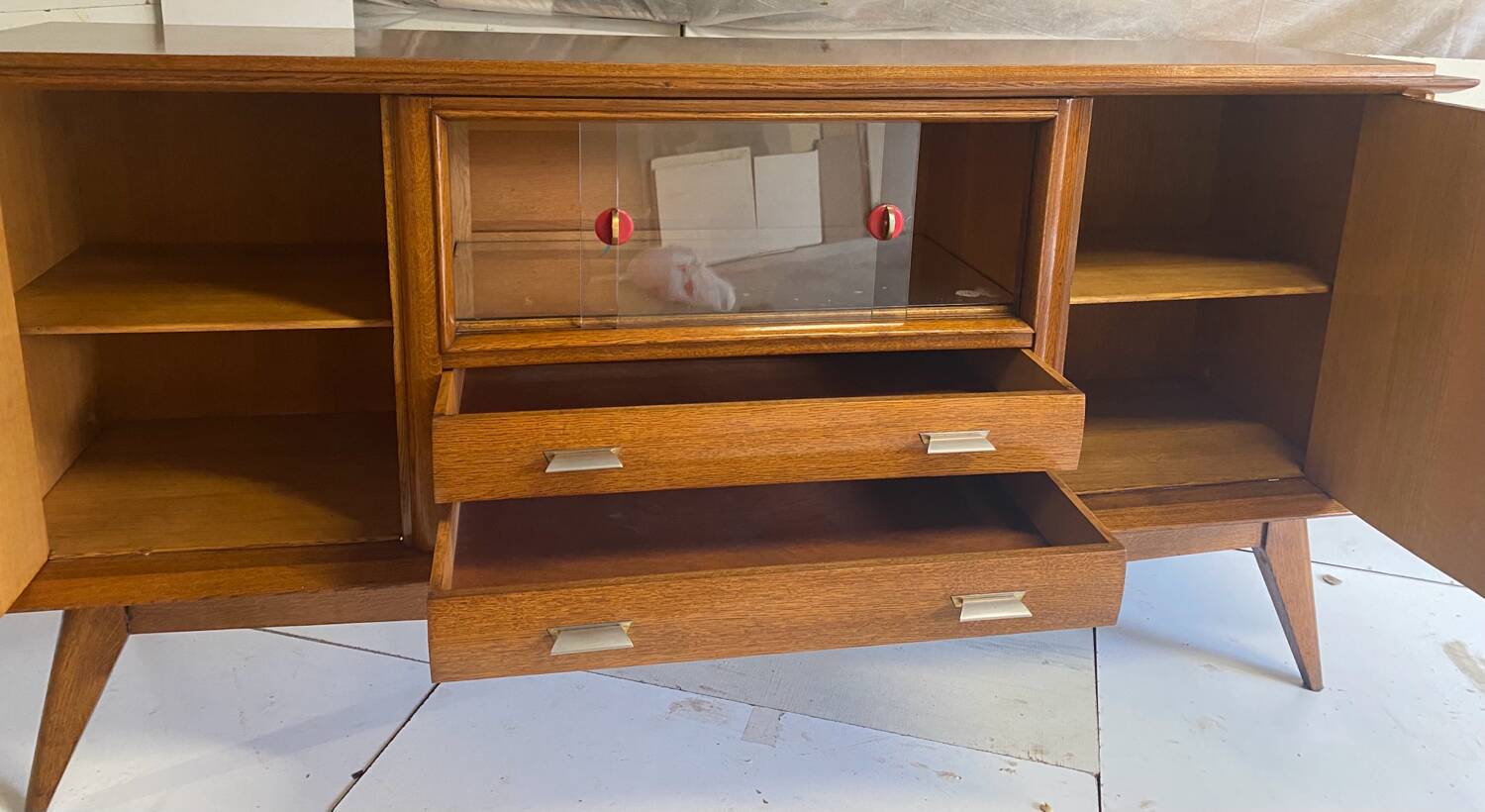 Oak sideboard with compass legs
