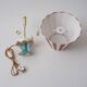 Vintage Florentine ceramic table lamp from the 1950s by MAF, Italian.