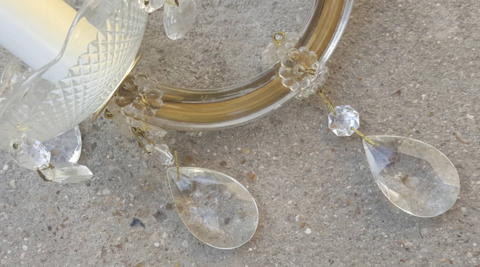 Pair of mid-century Murano glass tassel sconces, Treviso, Italy