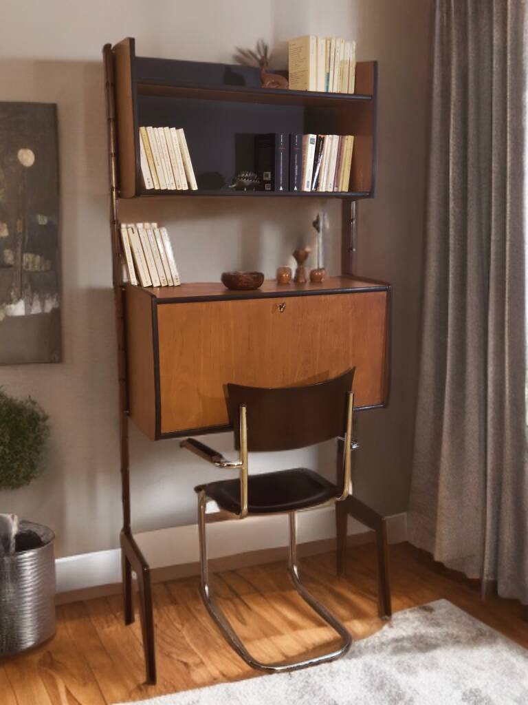 Teak secretary desk Ergo, Vintage Scandinavian 1960s