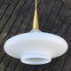 Golden brass white glass hanging