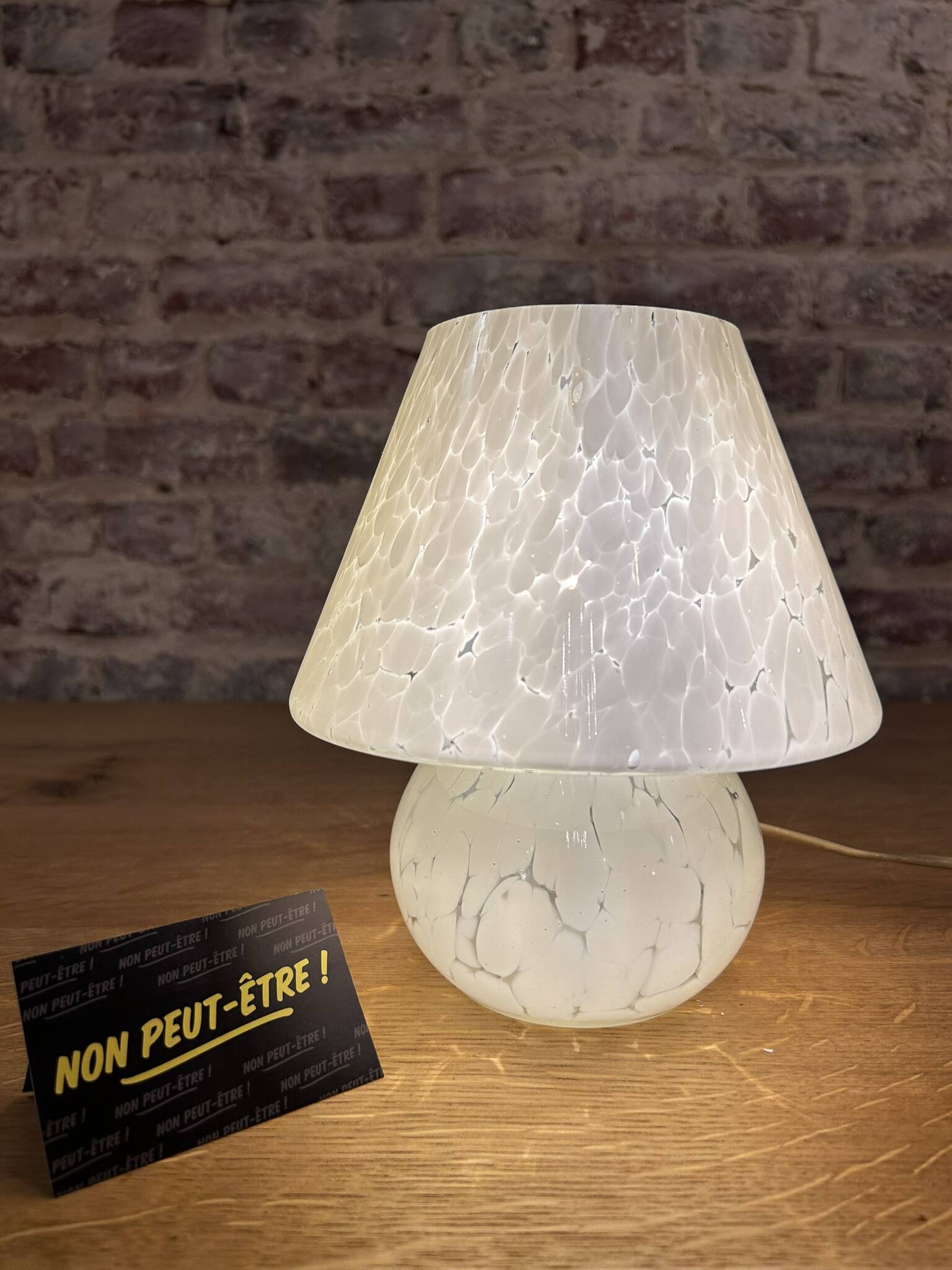 Murano glass mushroom bedside lamp, Italy