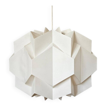 Rare grand pendentif du milieu du siècle, style Le Klint, Danemark, 1970