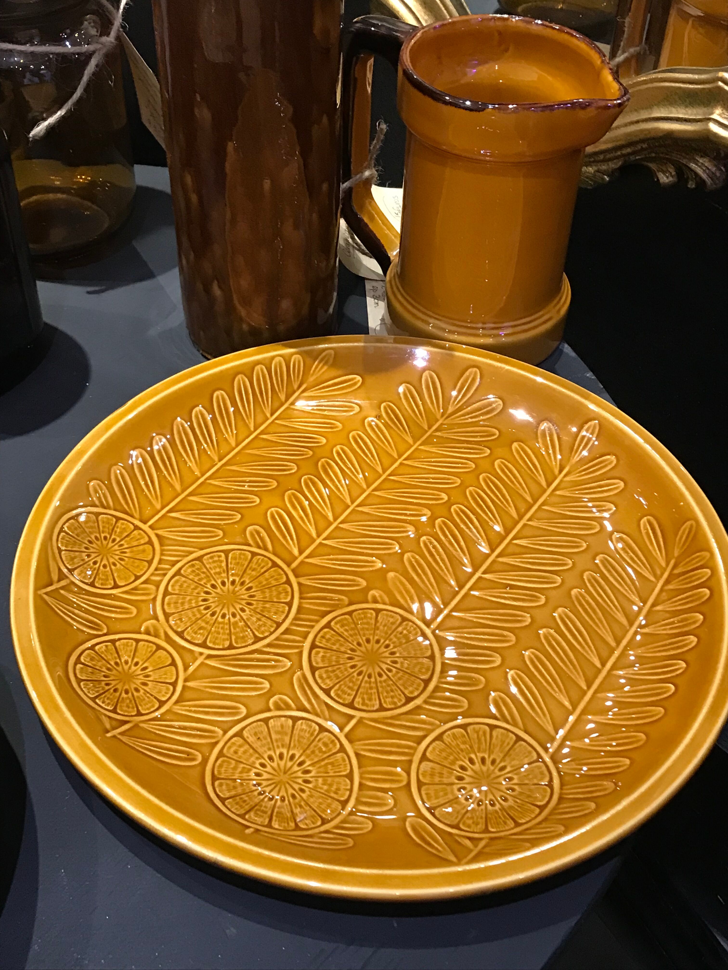 Ceramic round dish Salins 50s
