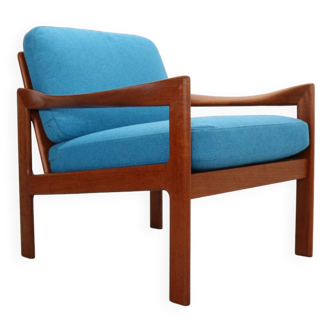 illum wikkelsø teak lounge armchair for niels eilersen, 1960 denmark