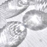 Set of 6 champagne flutes, swirling glass