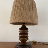 Turned wooden lamp