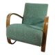 Fauteuil Jindrich Halabala 1930 vert en hêtre et tissu, modèle H 269