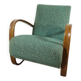Fauteuil Jindrich Halabala 1930 vert en hêtre et tissu, modèle H 269