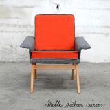 Chair completely renovated vintage (wood, fabric, trim).