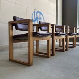 4 chaises et table X-leg Ate van Apeldoorn, années 1970