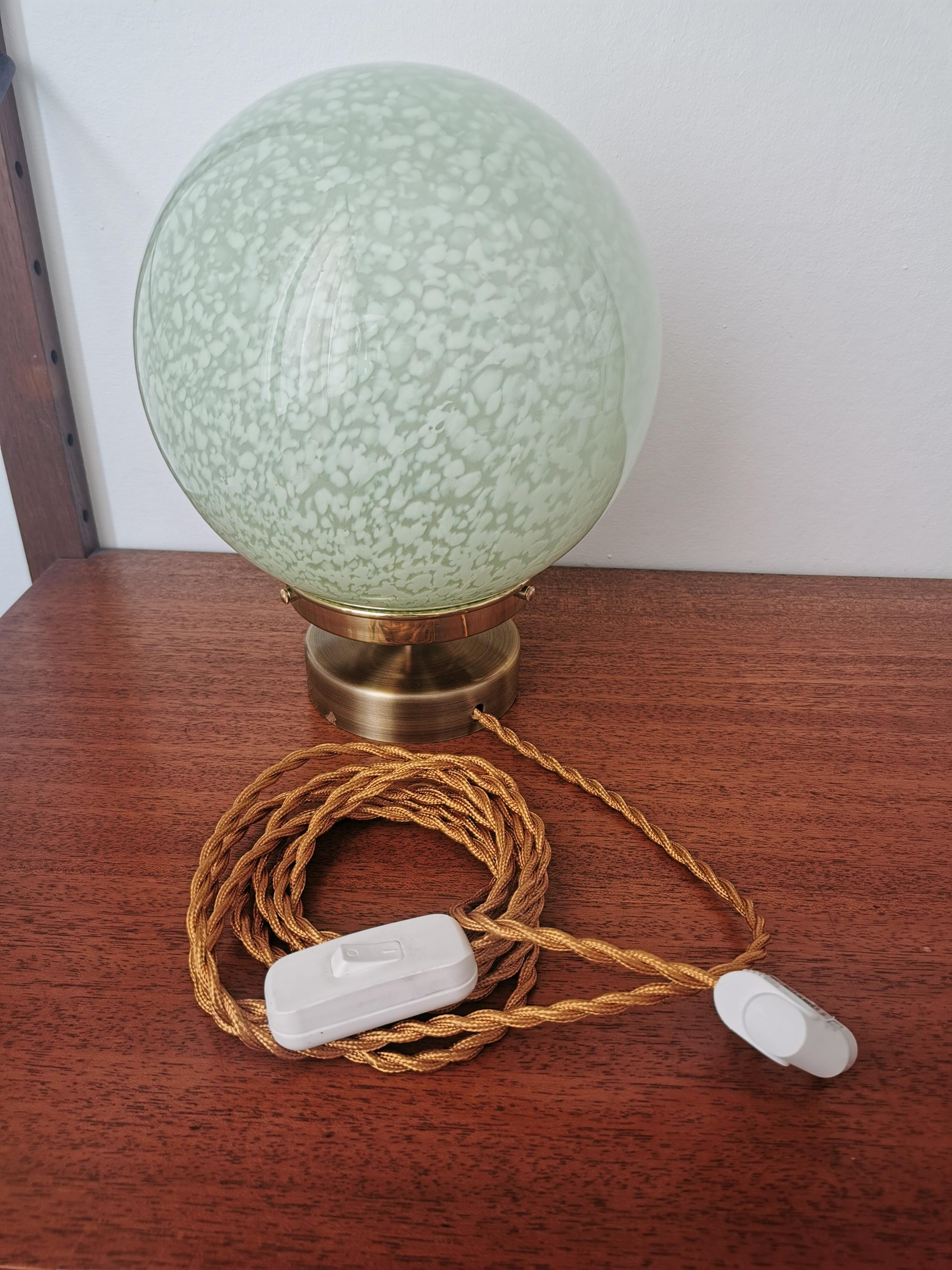 Clichy glass globe laying lamp