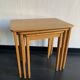 Tables gigognes vintage 1960 table basse d'appoint bois clair - 52 x 55 x 3