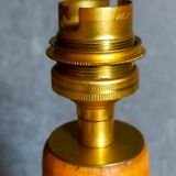 Old solid turned wooden lamp base