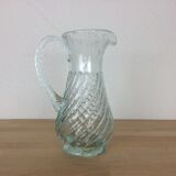 Bubbled glass pitcher
