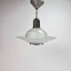 Art deco glass and steel ceiling lamp, 1920