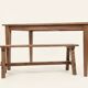 Farm table and bench ("A frame") in solid French oak.