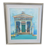 Unique et Exclusif Peinture-Mosaïque Matériau avec Relief "Le Trésor de Sifno"