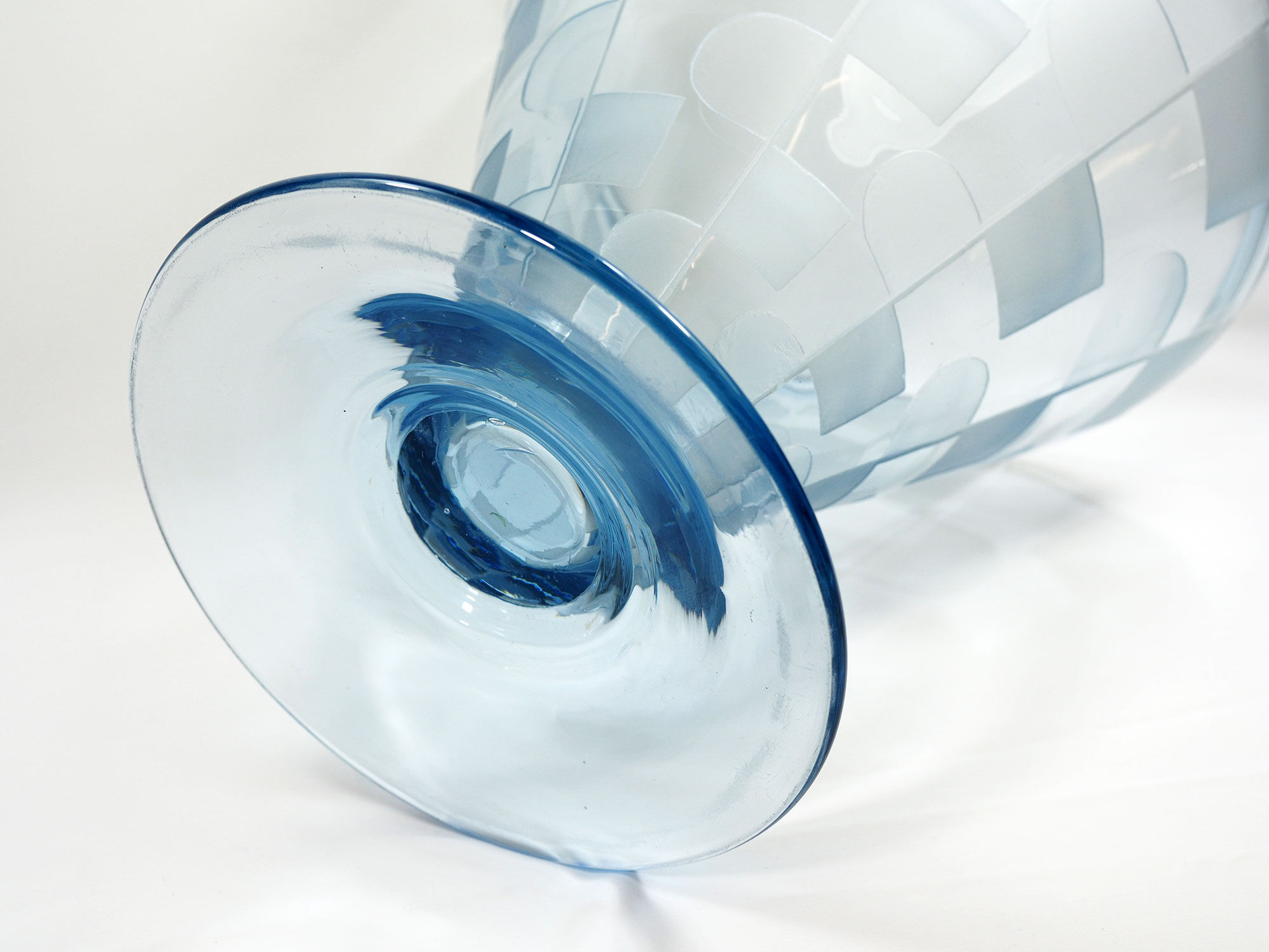 French art deco large conic glass vase, 1920