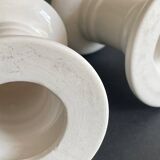 Pair of White Ceramic Candlesticks