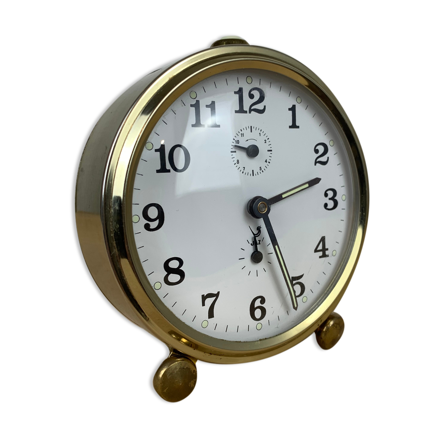 Clock alarm clock Jaz gold metal